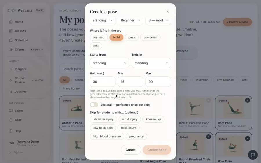 Create a custom pose — demo