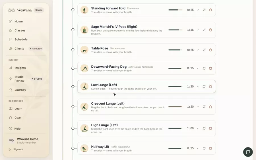 Plan a lesson for a scheduled class — demo